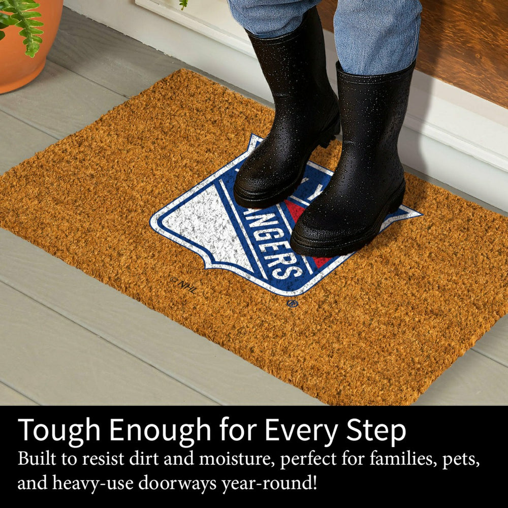 Coir Mat, 16"x28", New York Rangers