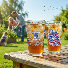 New York Rangers 16oz Glass pint, Set of 2