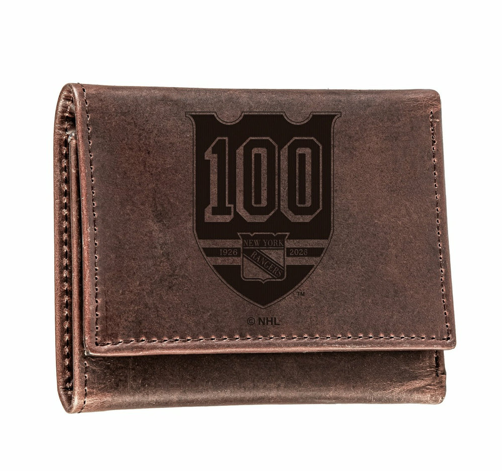 New York Rangers, 100 Anniversary Wallet, Tri-fold, Brown
