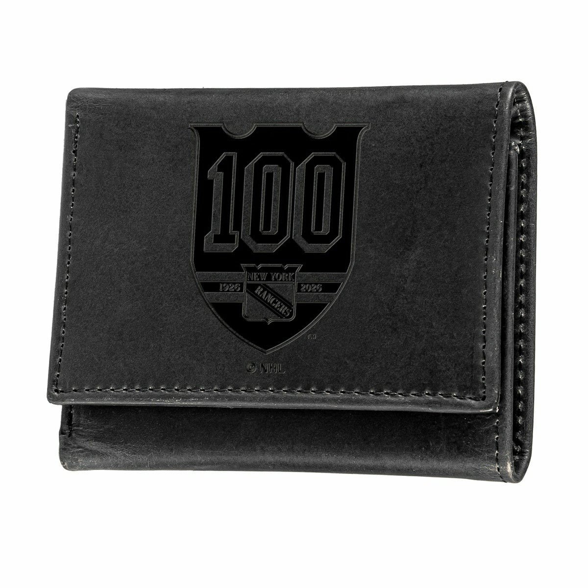New York Rangers, 100 Anniversary Wallet, Tri-fold, Black