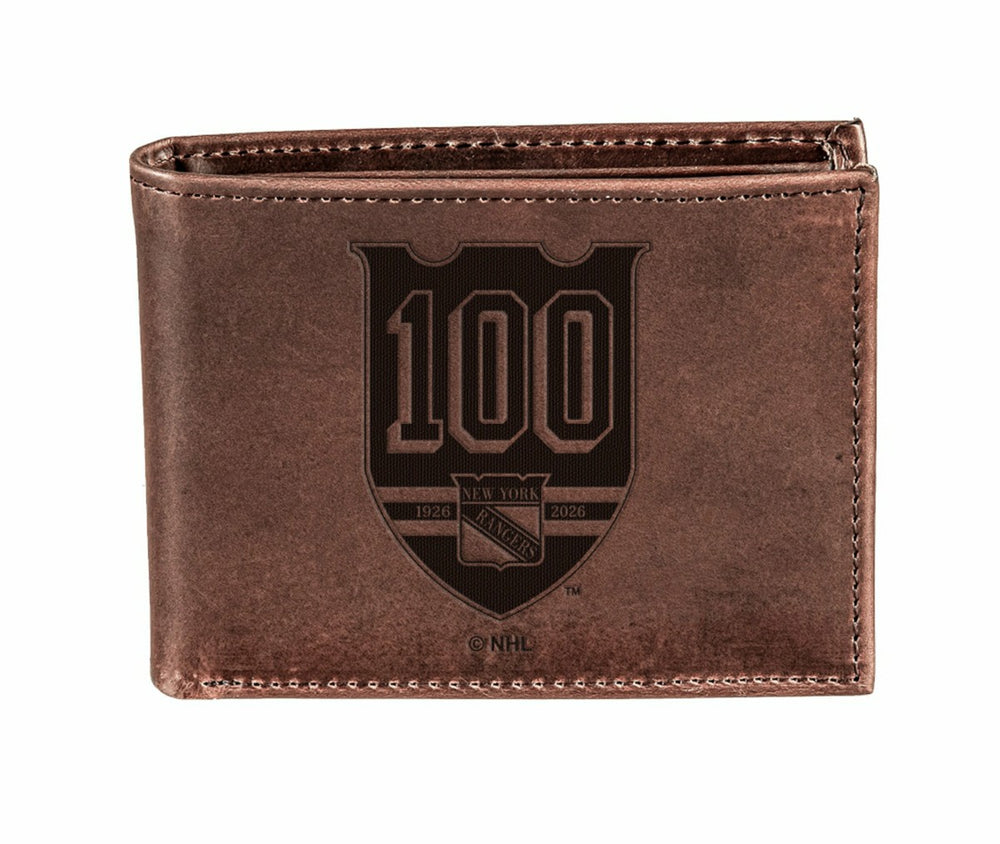 New York Rangers, 100 Anniversary Wallet, Bi-fold, Brown