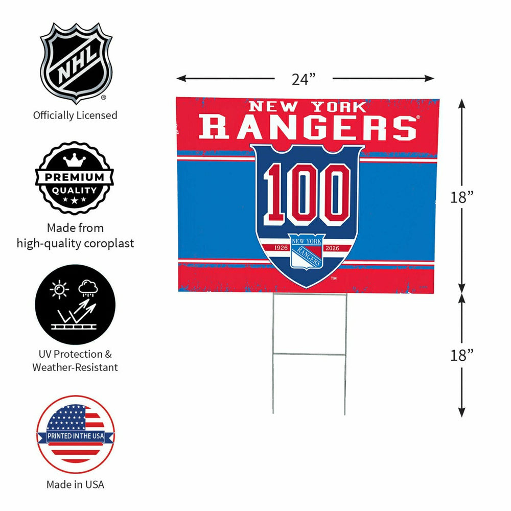 New York Rangers, 100 Anniversary Cororplast Yard Sign