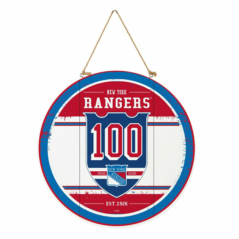 New York Rangers,100 Anniversary Round Door Decor with Hanging Rope, 1