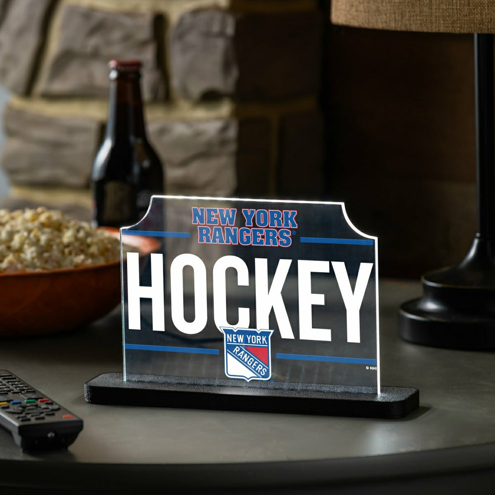 New York Rangers Hockey Rectangle Desklite LED Decor