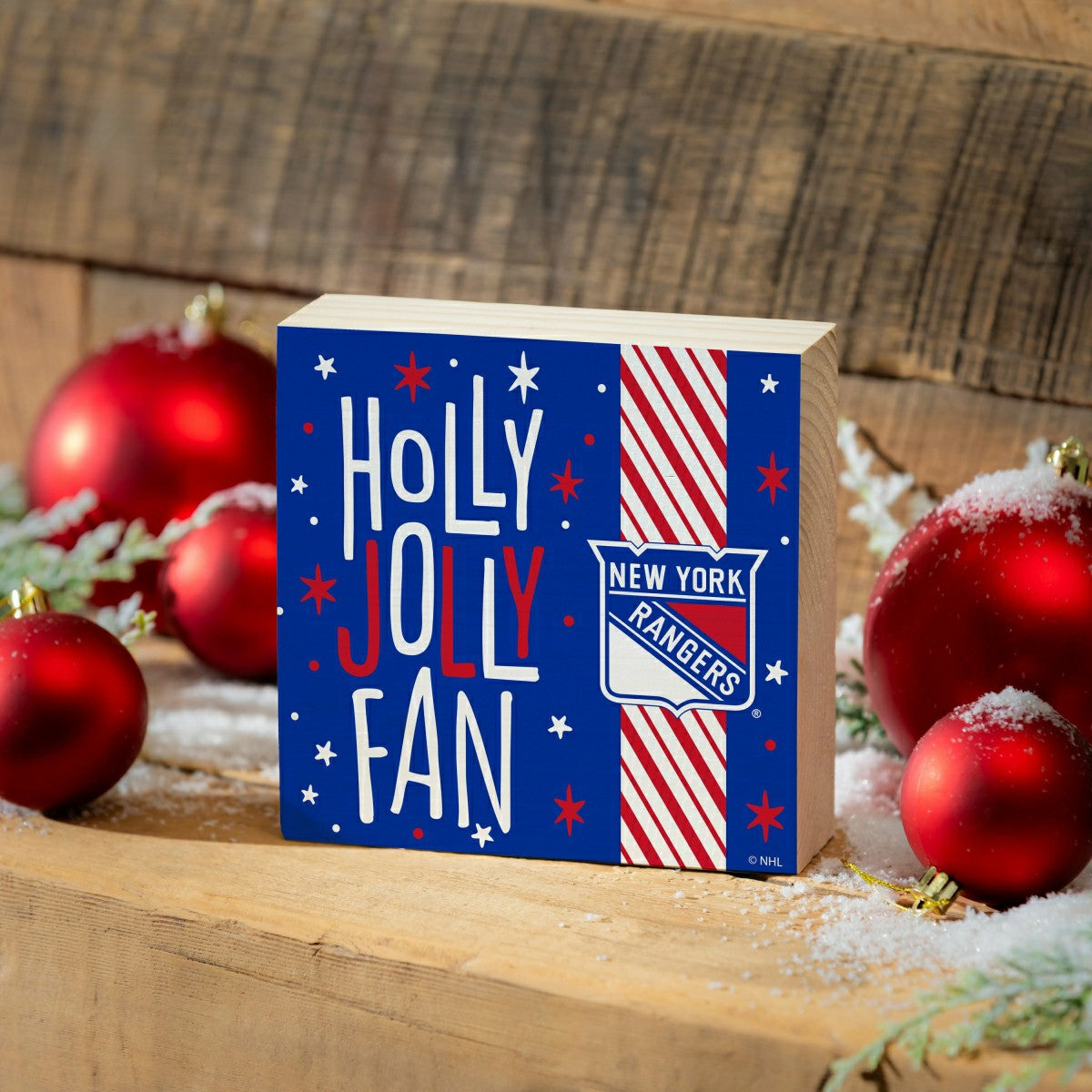 New York Rangers Block, Holiday, 6x6