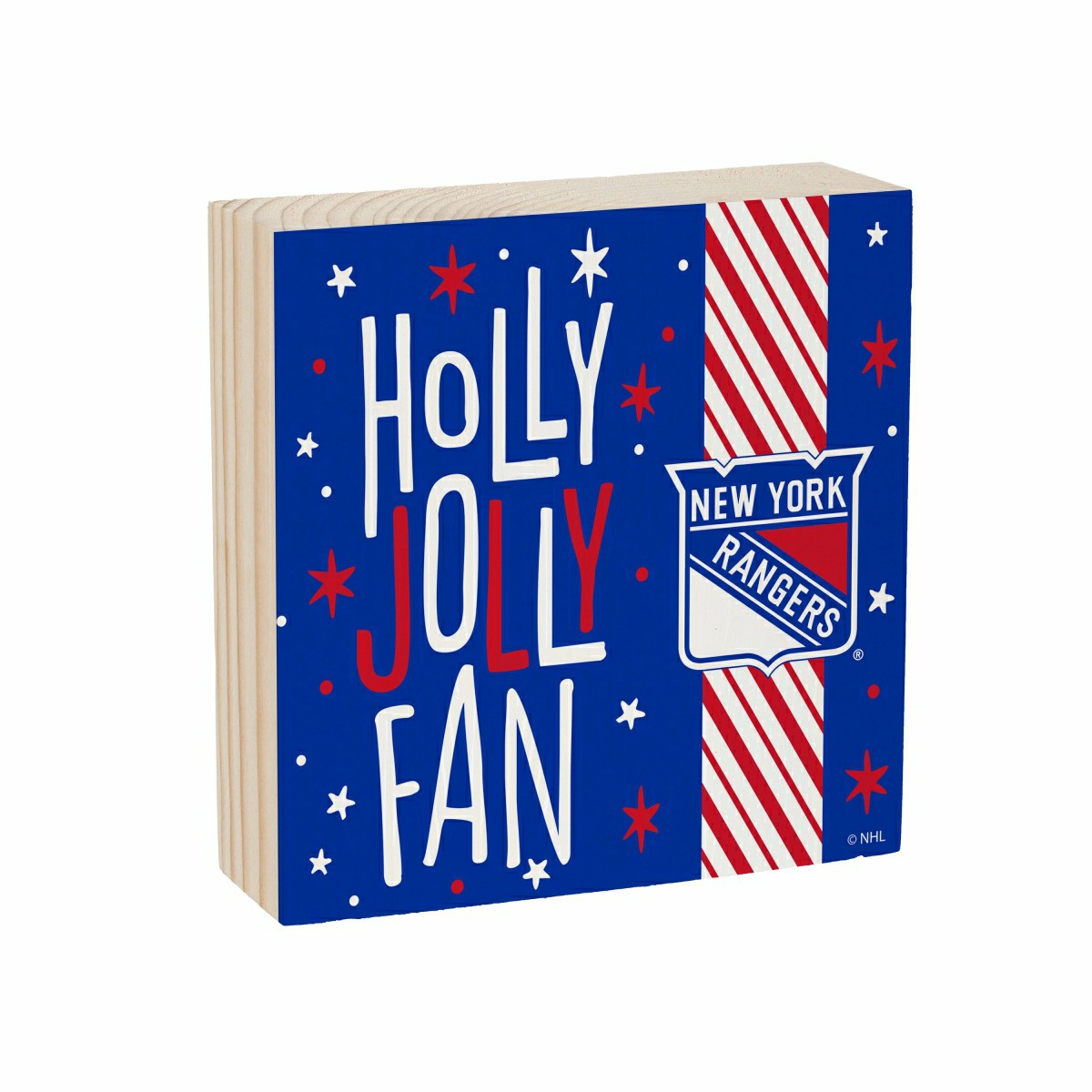 New York Rangers Block, Holiday, 6x6