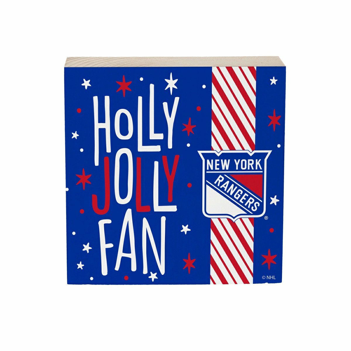 New York Rangers Block, Holiday, 6x6