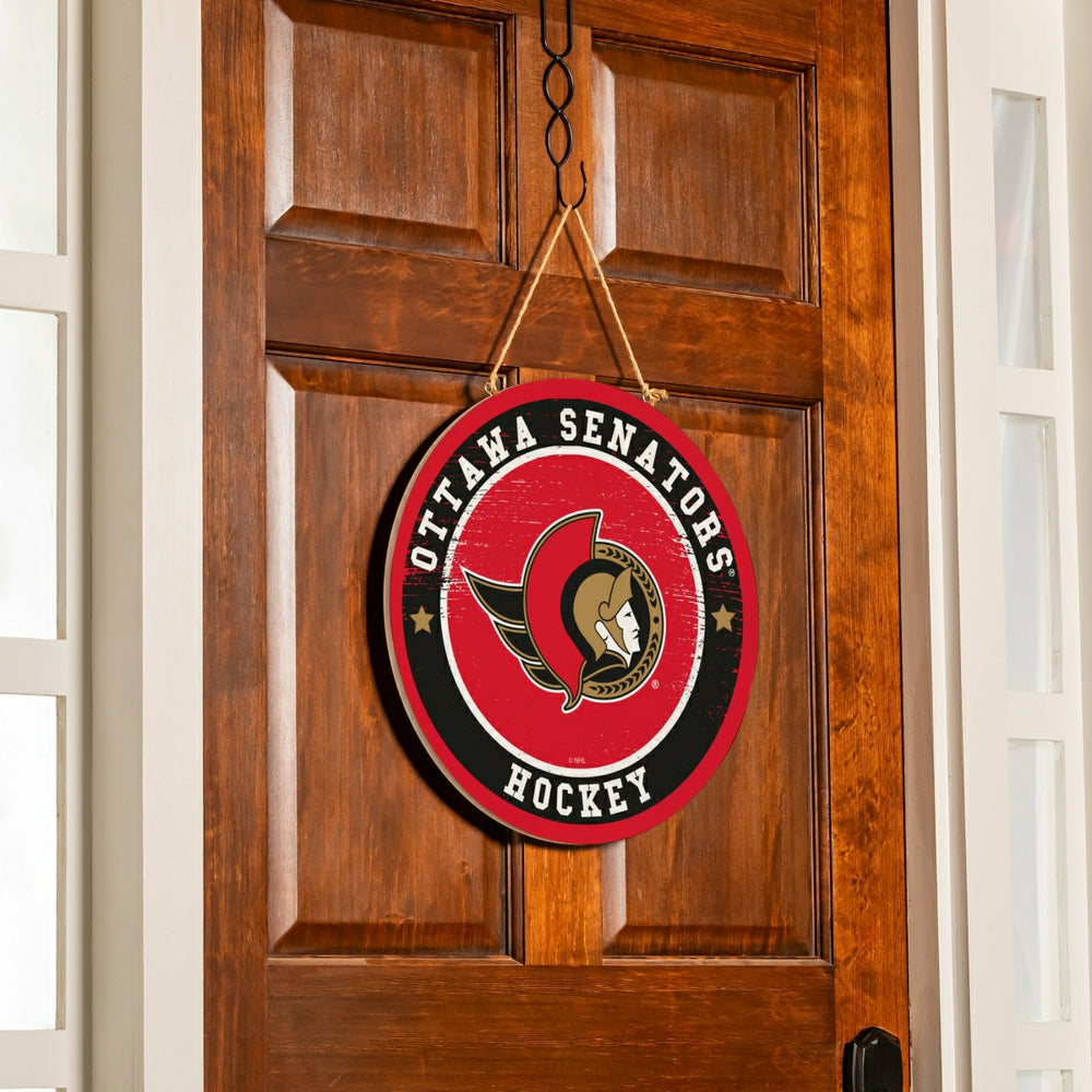 Ottawa Senators Round Door Décor with Hanging Rope, 18x18
