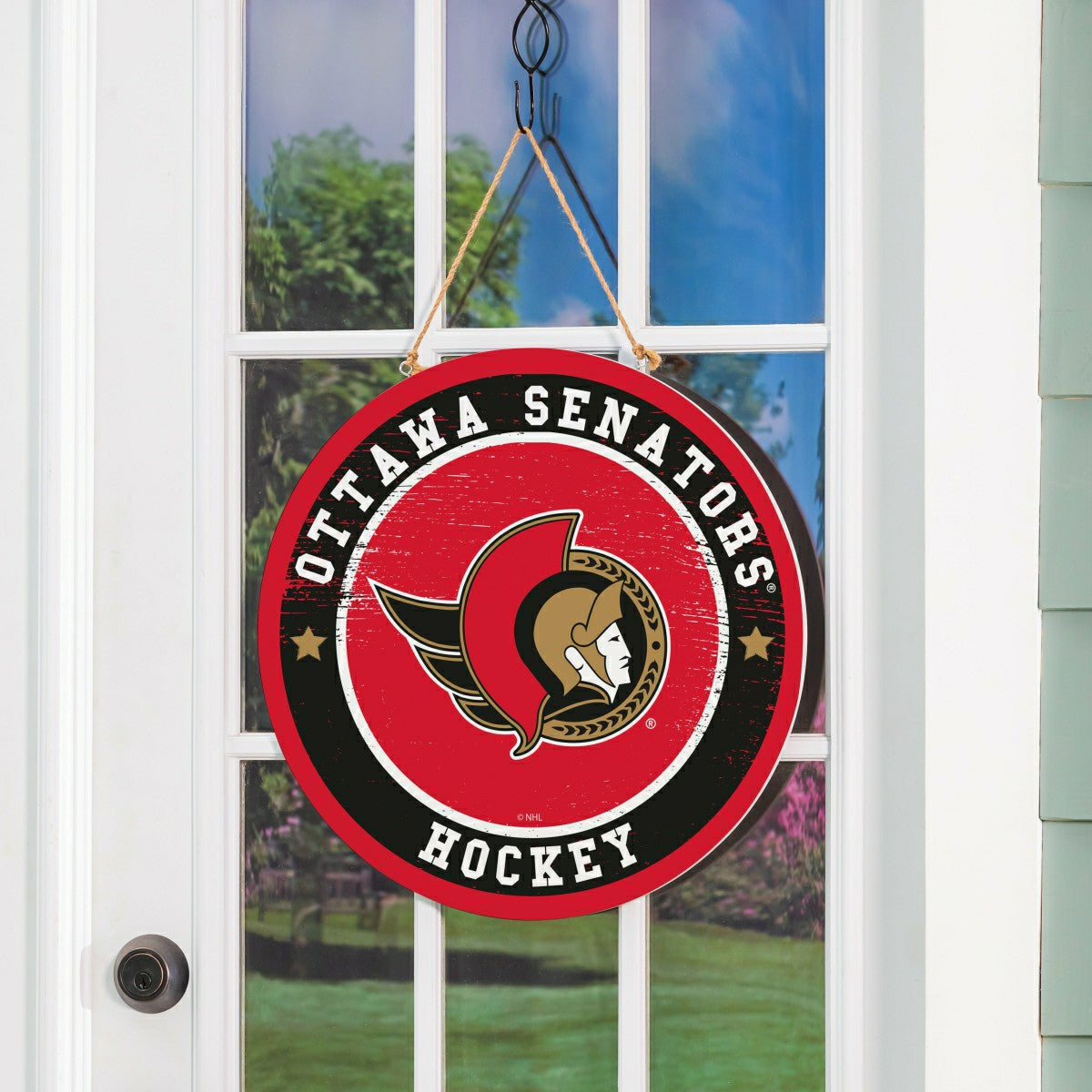 Ottawa Senators Round Door Décor with Hanging Rope, 18x18