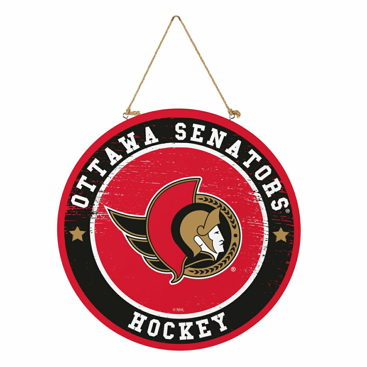 Ottawa Senators Round Door Décor with Hanging Rope, 18x18