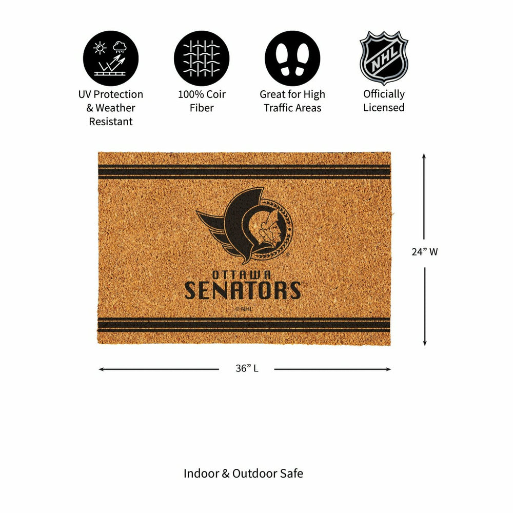 Ottawa Senators Large One Color Coir Mat, 36"x24"