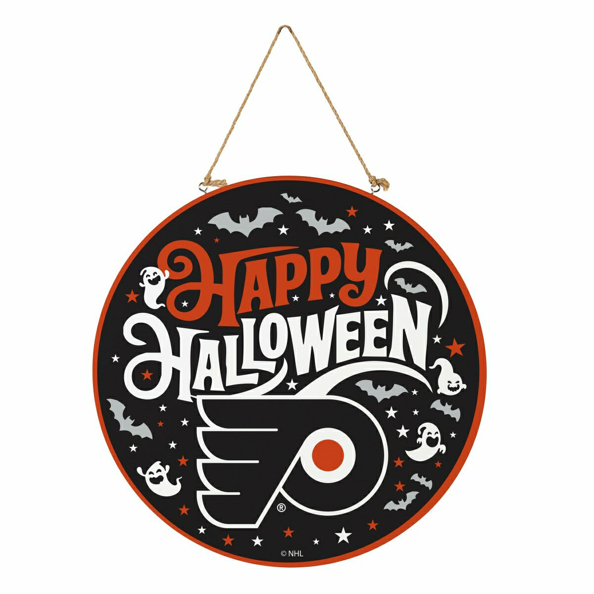 Philadelphia Flyers Halloween Round Door Décor with Hanging Rope, 18x1