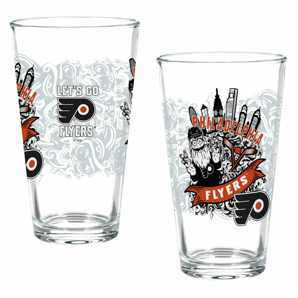 Philadelphia Flyers 16oz Glass pint, Set of 2