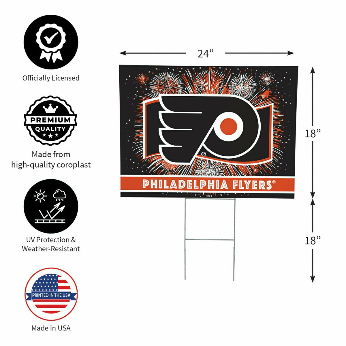 Philadelphia Flyers Yard Sign, Patriotic