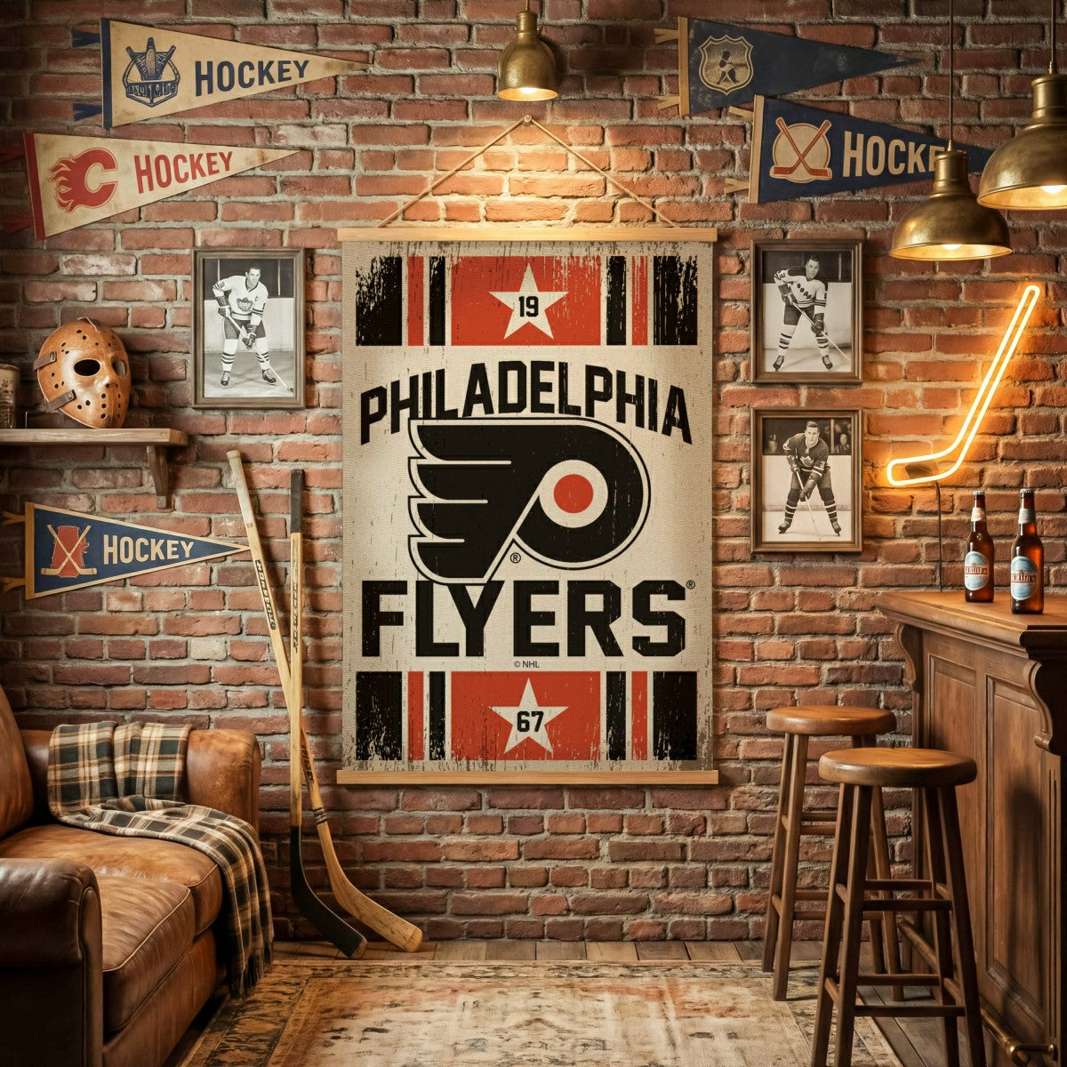Philadelphia Flyers, Canvas Wall Tapestry, Large, 54x36