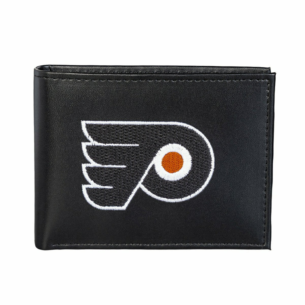 Philadelphia Flyers Black Bi-Fold Embroidered Wallet
