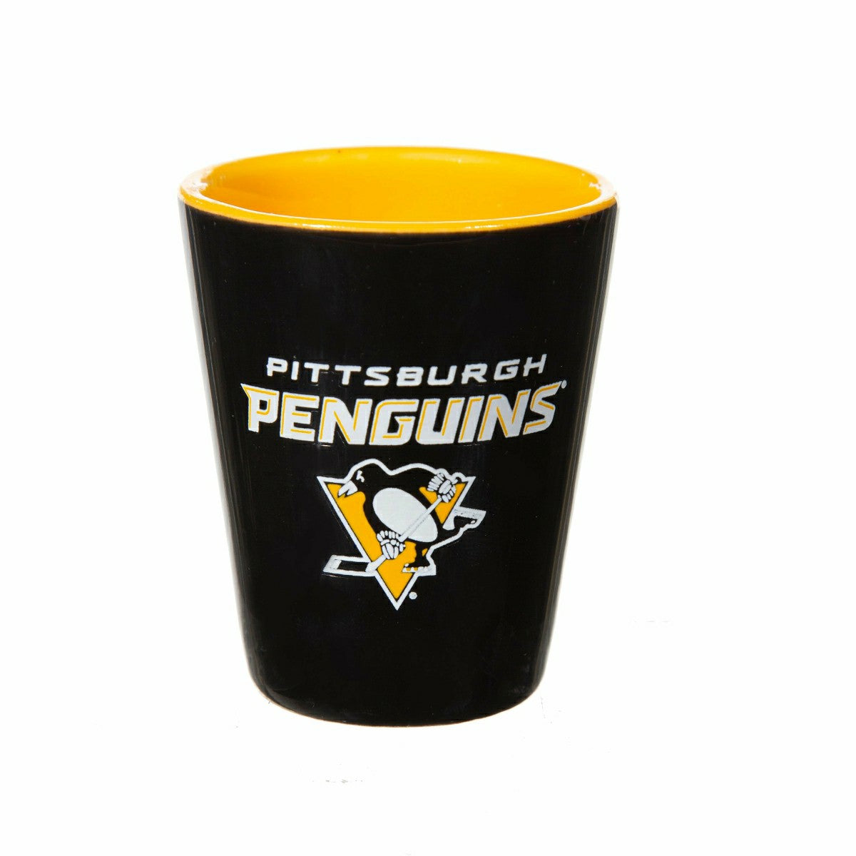 Pittsburgh Penguins 4-Piece Ceramic and Glass 2oz. Shot Glass Set