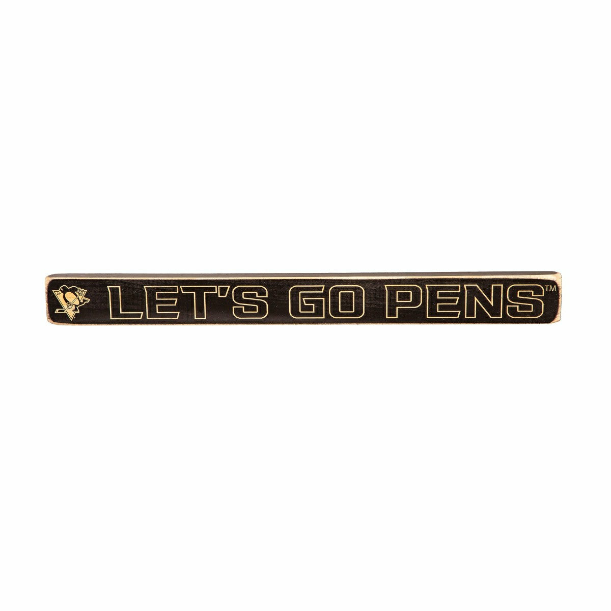 Pittsburgh Penguins Engraved Wood Sign, 1.5" x 18"