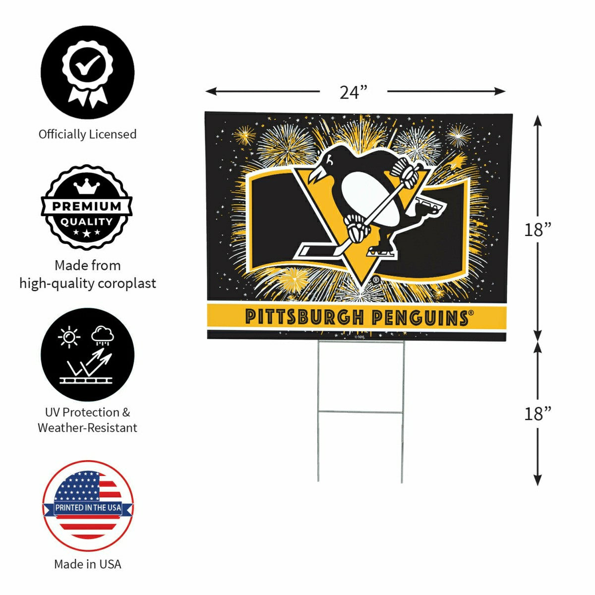 Pittsburgh Penguins Yard Sign, Patriotic