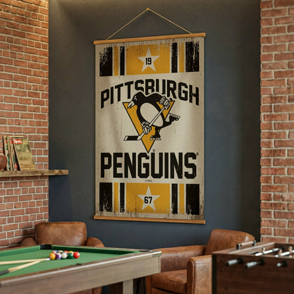 Pittsburgh Penguins, Canvas Wall Tapestry, Large, 54x36