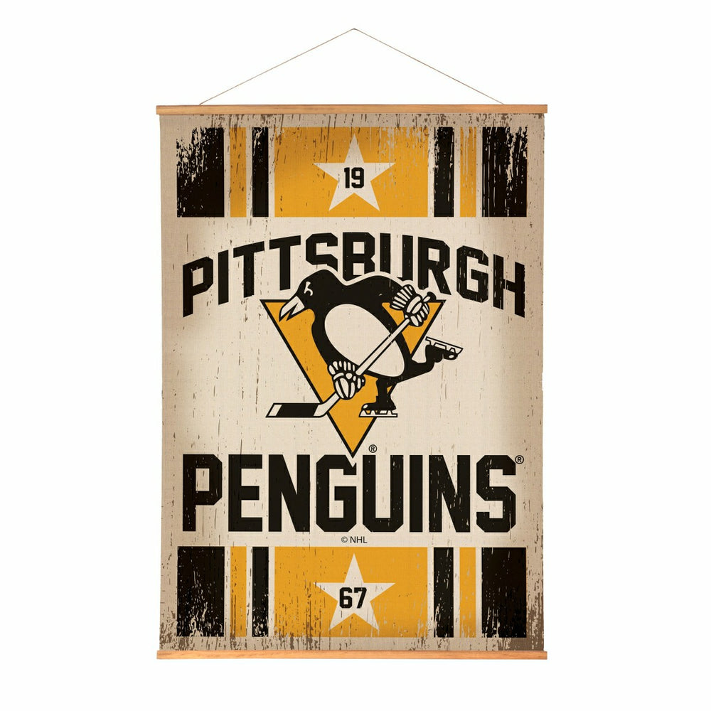 Pittsburgh Penguins, Canvas Wall Tapestry, Large, 54x36