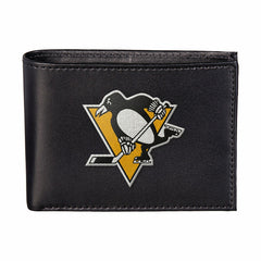 Pittsburgh Penguins Black Bi-Fold Embroidered Wallet w/ RFID Blocking