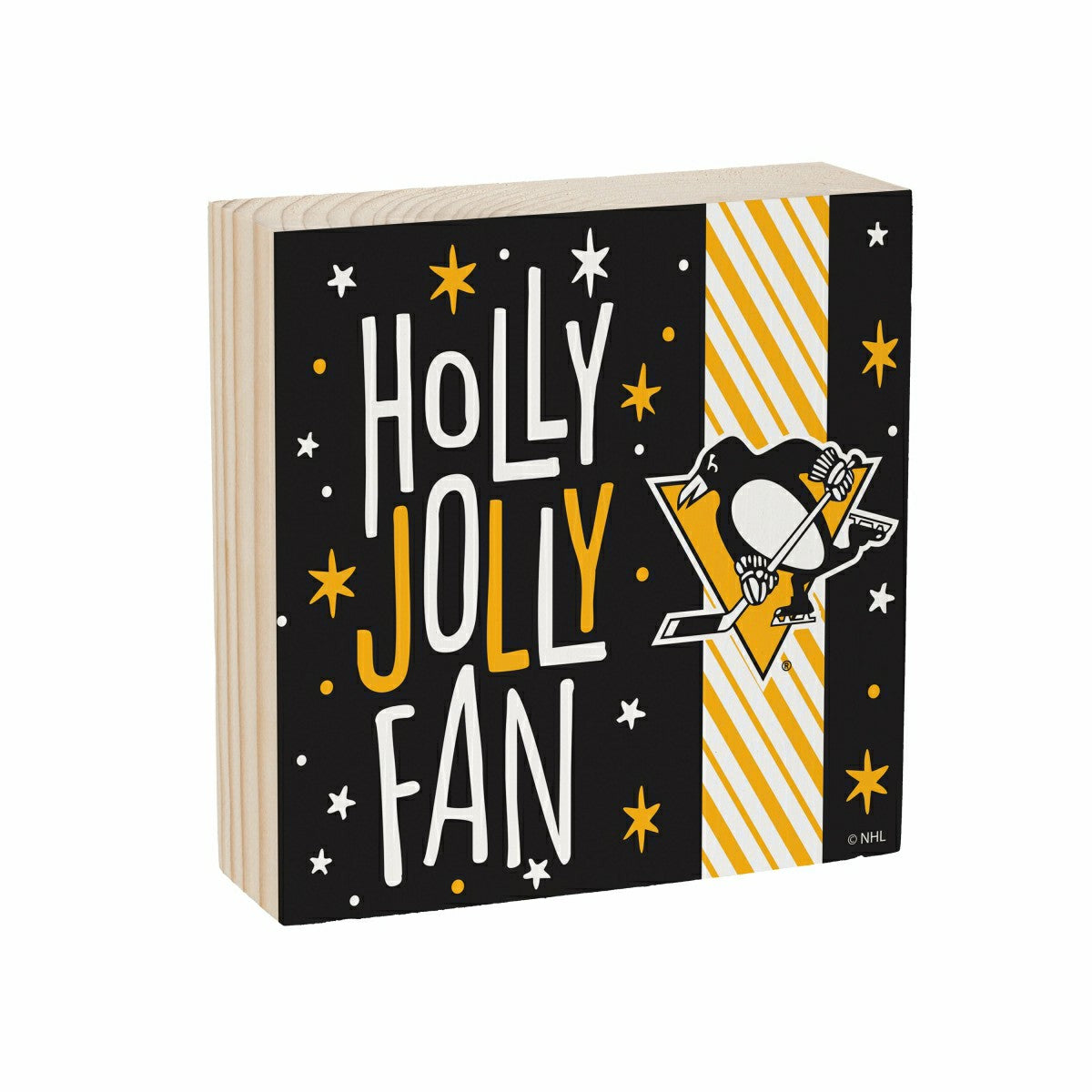 Pittsburgh Penguins Block, Holiday, 6x6