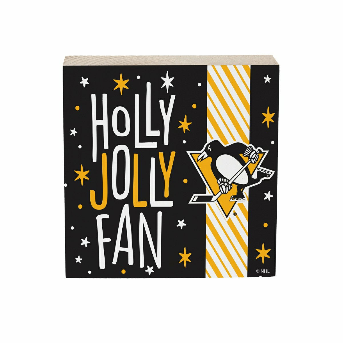 Pittsburgh Penguins Block, Holiday, 6x6
