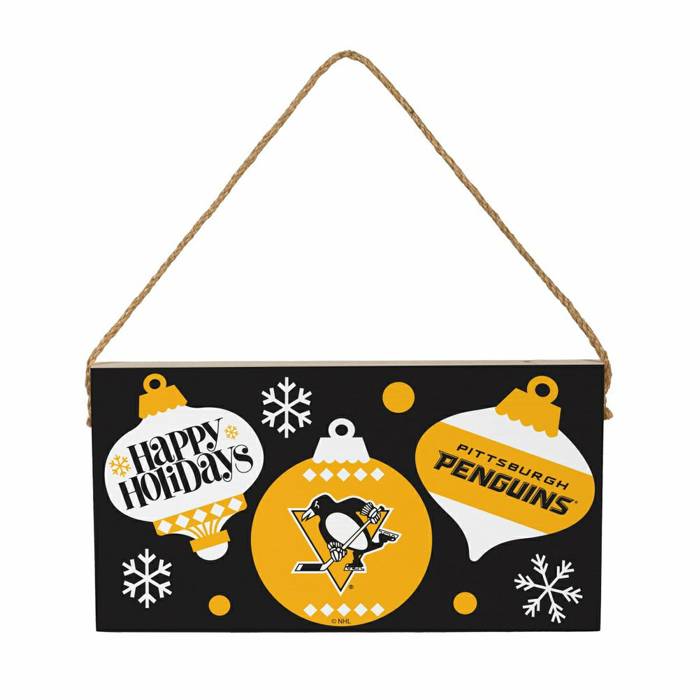 Pittsburgh Penguins Holiday Wood Wall Sign, 6x11