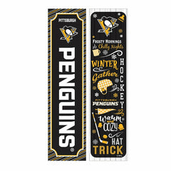 46" Double Sided Leaner, Pittsburgh Penguins, Winter Seasonal