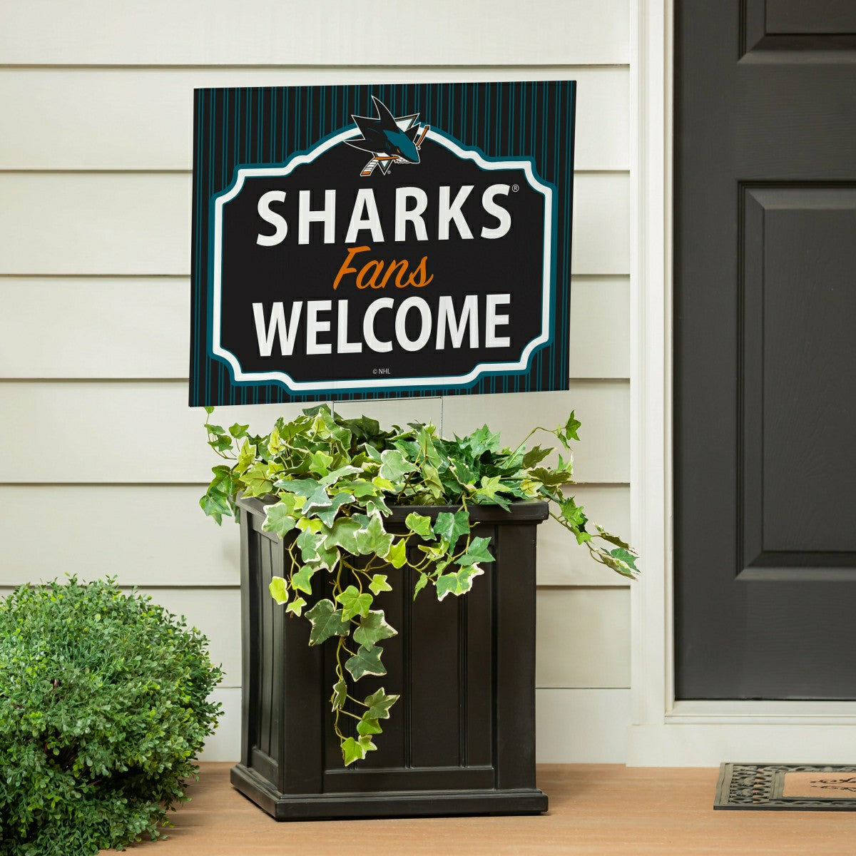 San Jose Sharks Coroplast Yard Sign, "Fans Welcome"