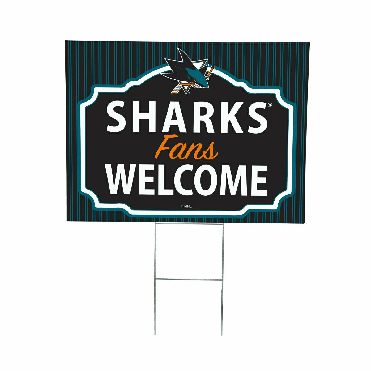 San Jose Sharks Coroplast Yard Sign, "Fans Welcome"