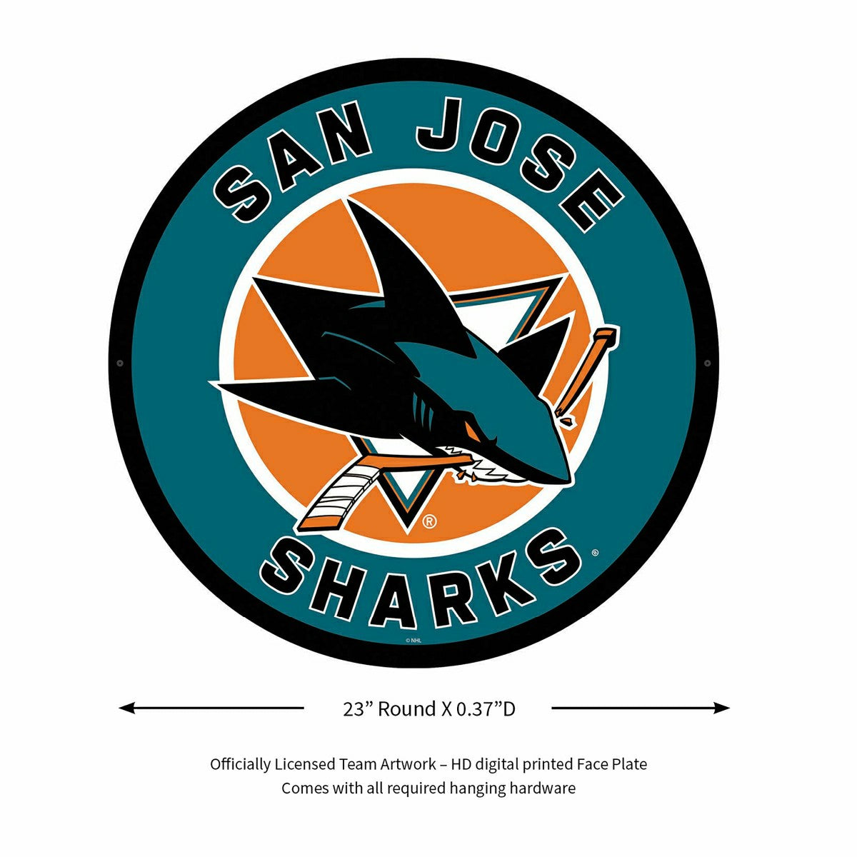LED Wall Decor, Round, San Jose Sharks