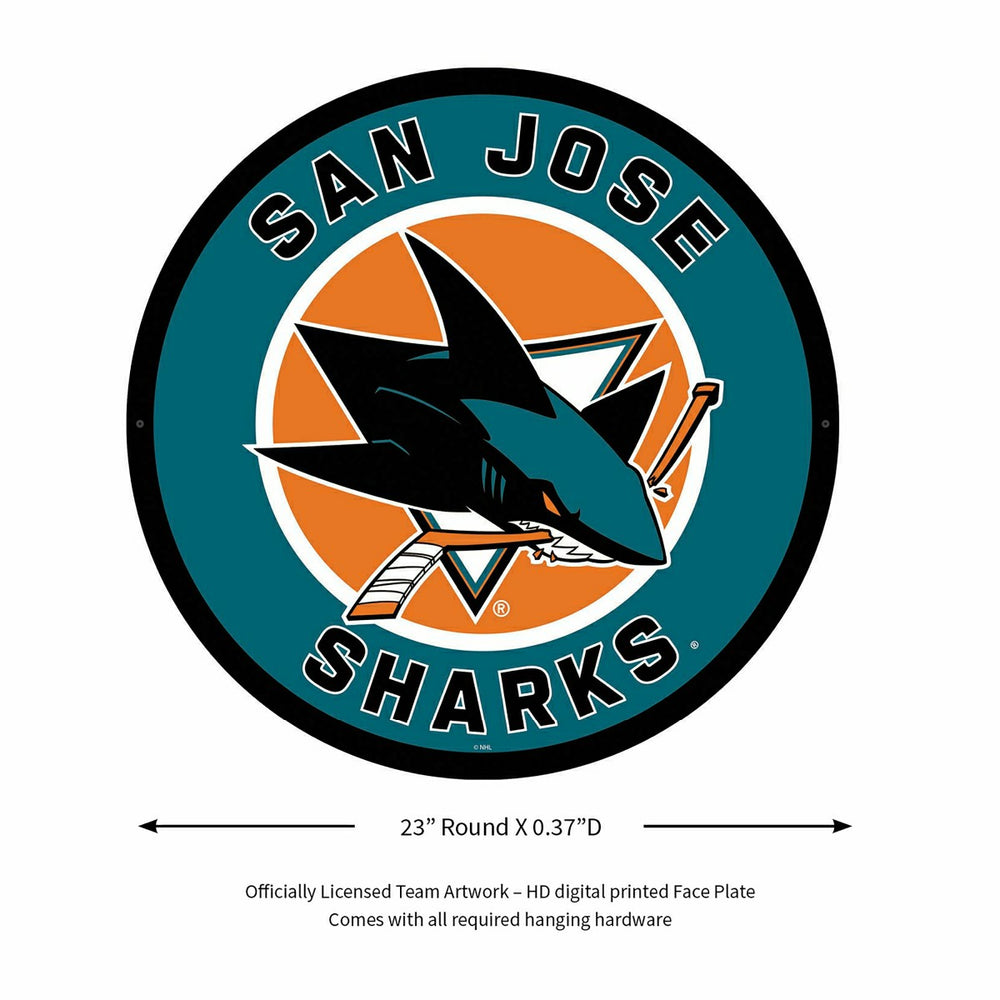 LED Wall Decor, Round, San Jose Sharks