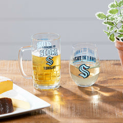 Stemless 17OZ Glass & Tankard 16OZ Gift Set, Seattle Kraken