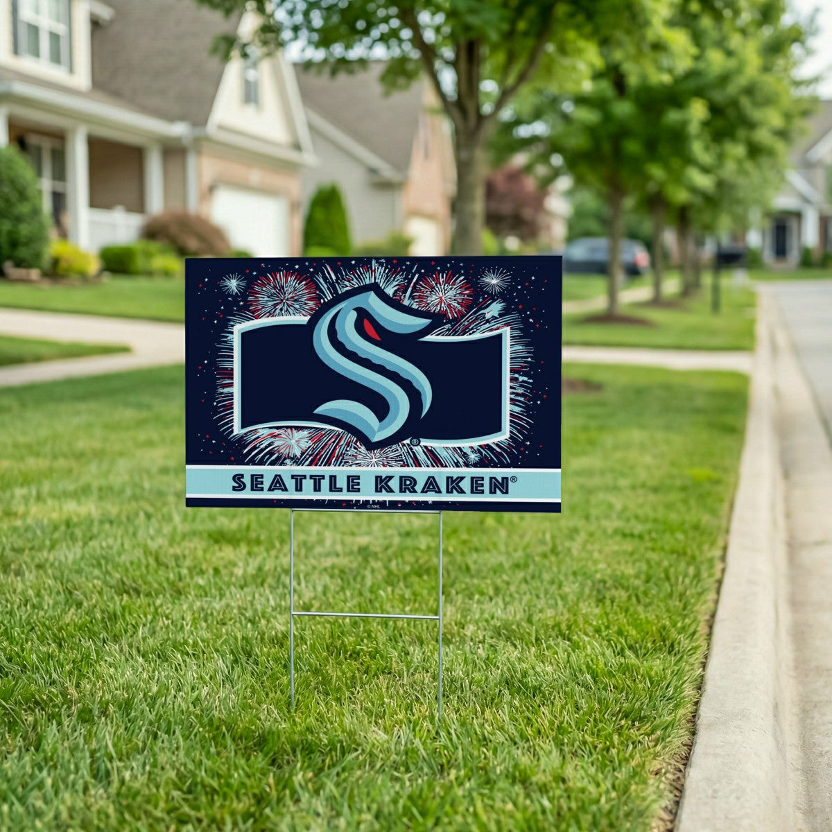 Seattle Kraken Yard Sign, Patriotic
