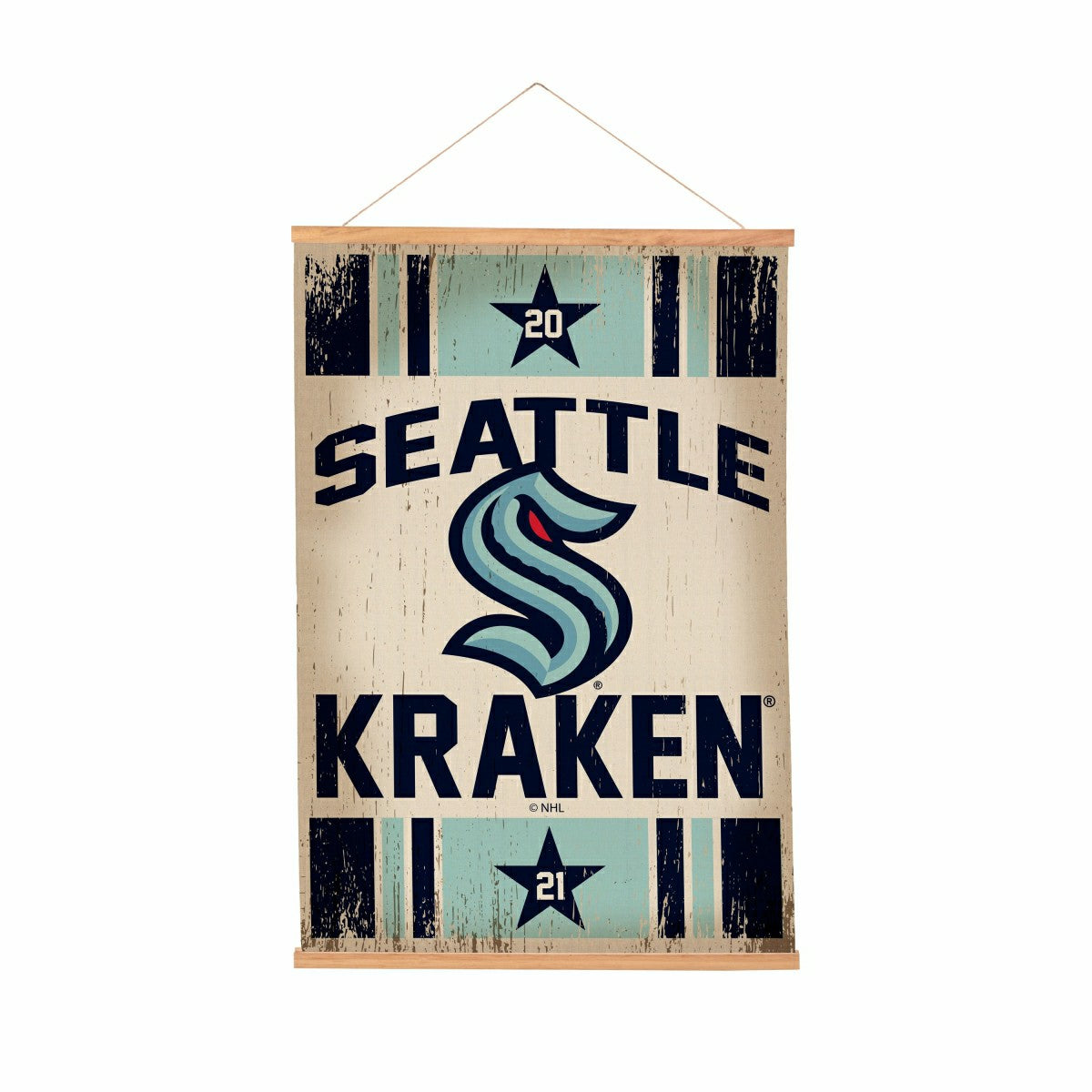 Seattle Kraken, Canvas Wall Tapestry, Medium, 36x24