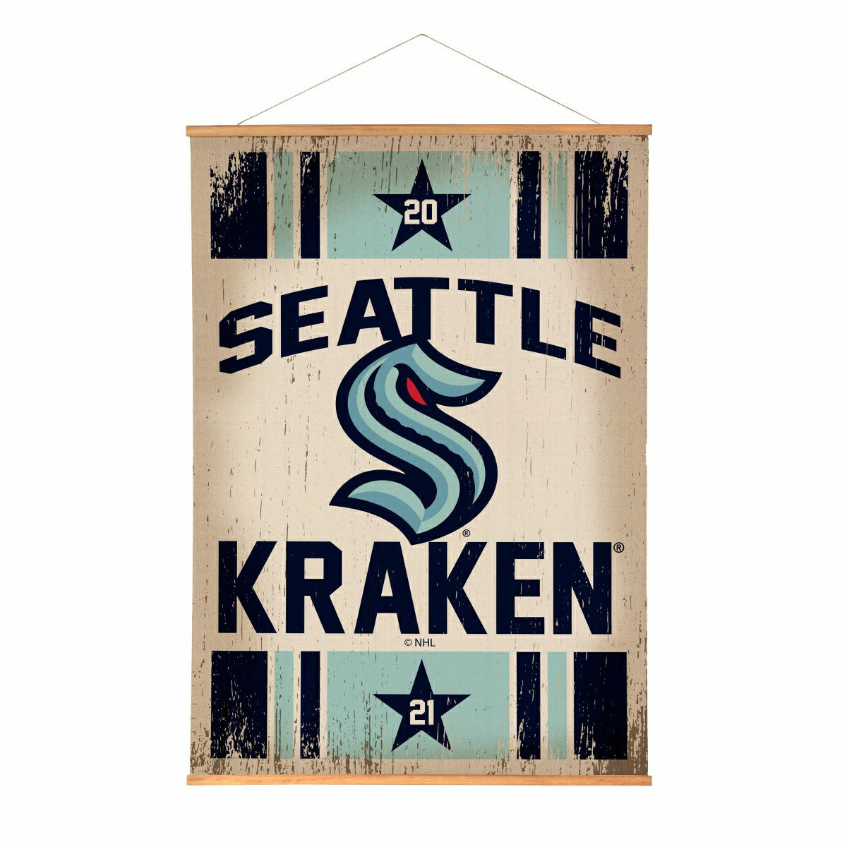 Seattle Kraken, Canvas Wall Tapestry, Large, 54x37