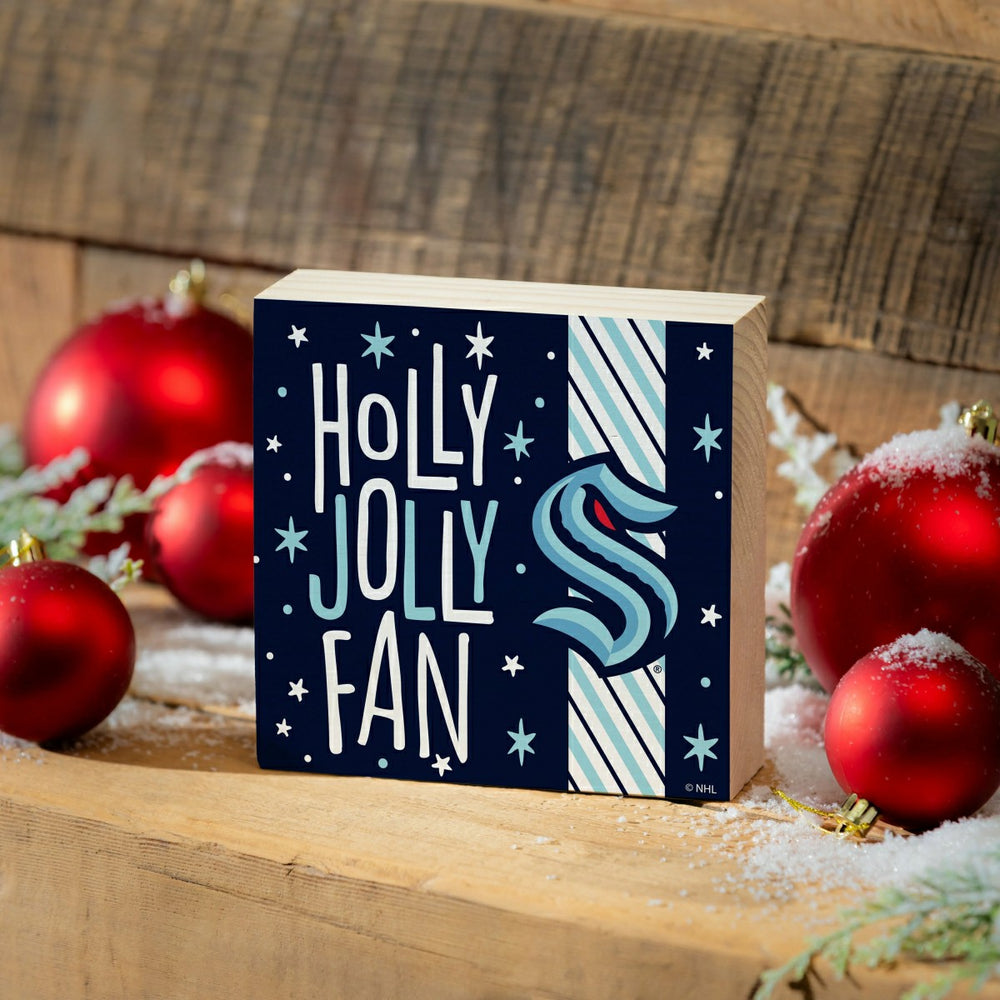 Seattle Kraken Block, Holiday, 6x6