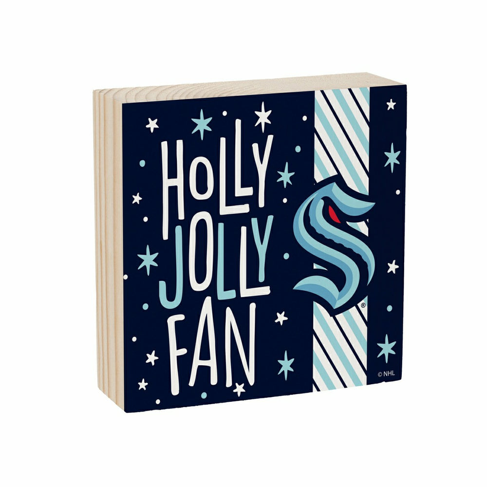 Seattle Kraken Block, Holiday, 6x6