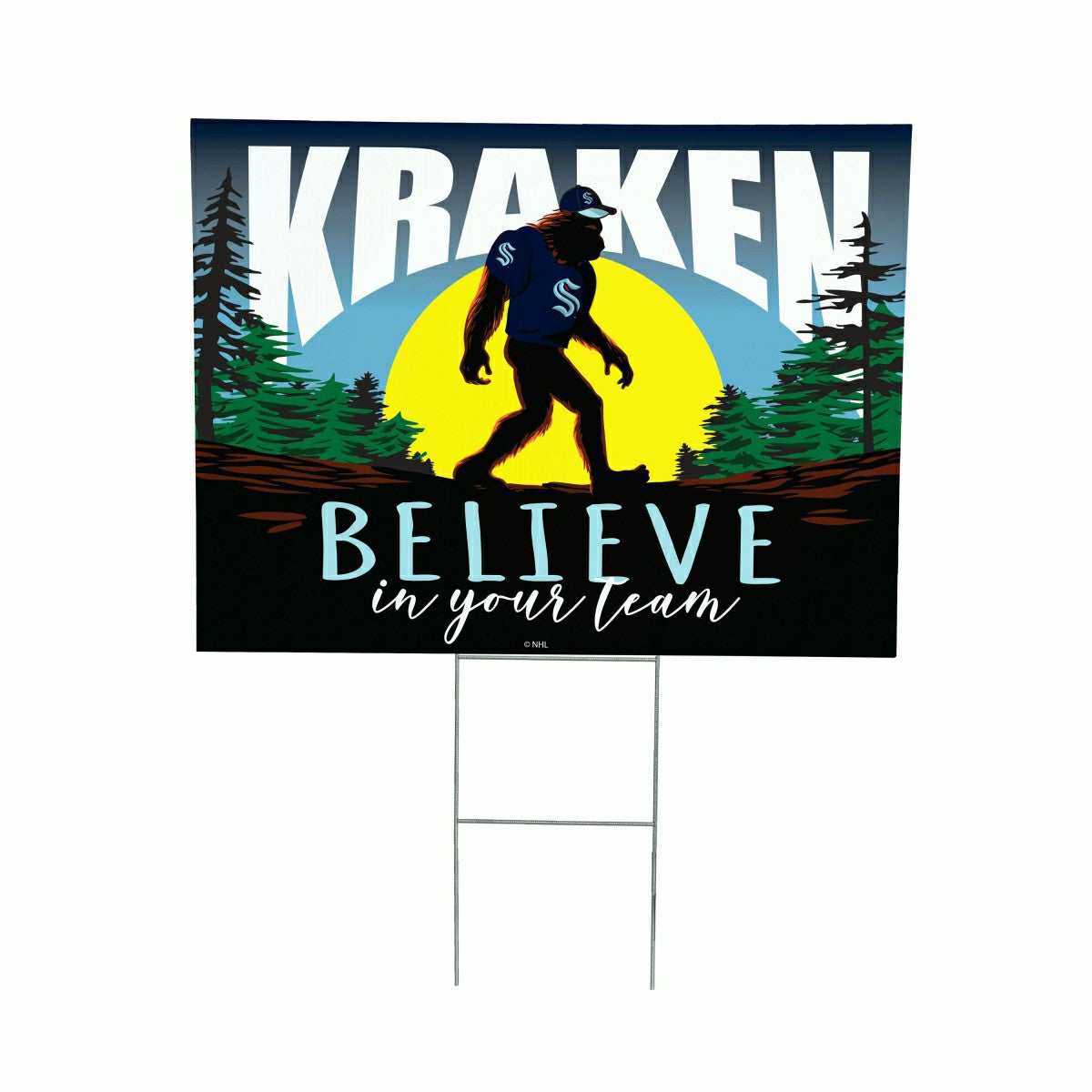 Seattle Kraken Yard Sign, Bigfoot