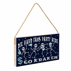 Seattle Kraken Halloween Wood Wall Sign, 6x11