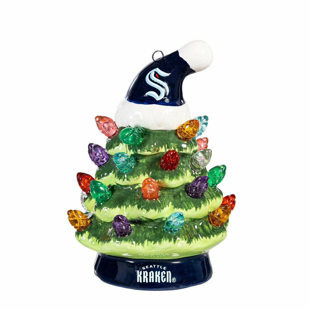 4" Mini LED Tabletop Christmas Tree, Set of 2, Seattle Kraken
