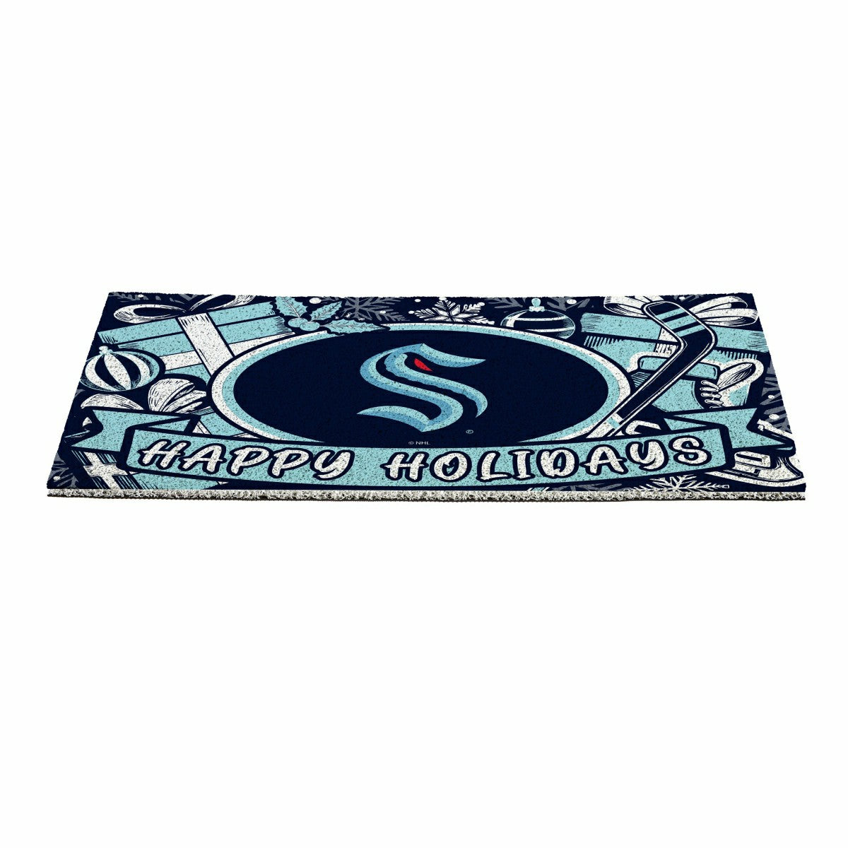 Seattle Kraken Holiday PVC Mat, 28"x16"