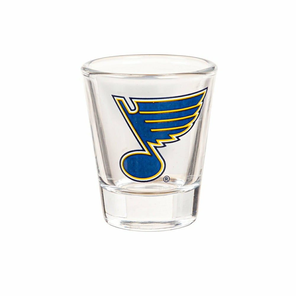 St Louis Blues 4-Piece Ceramic and Glass 2oz. Shot Glass Set