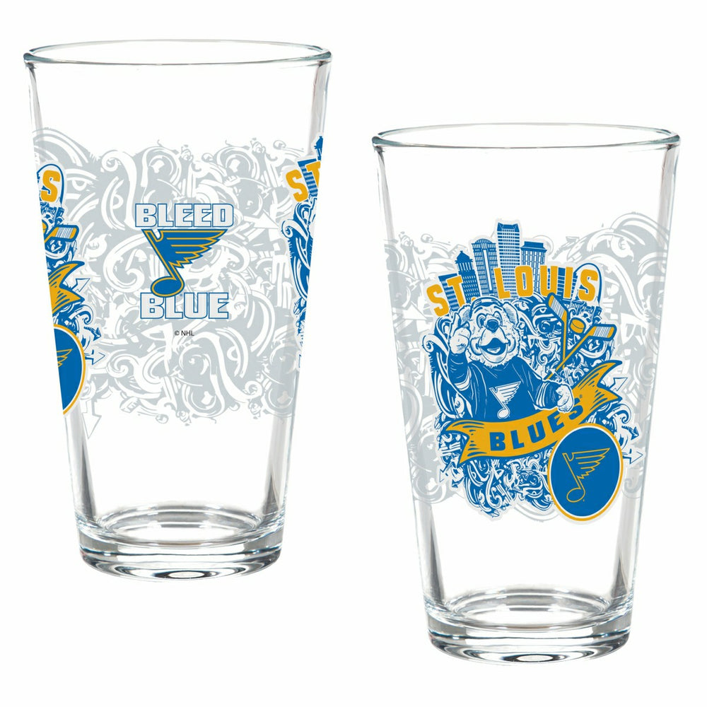 St Louis Blues 16oz Glass pint, Set of 2
