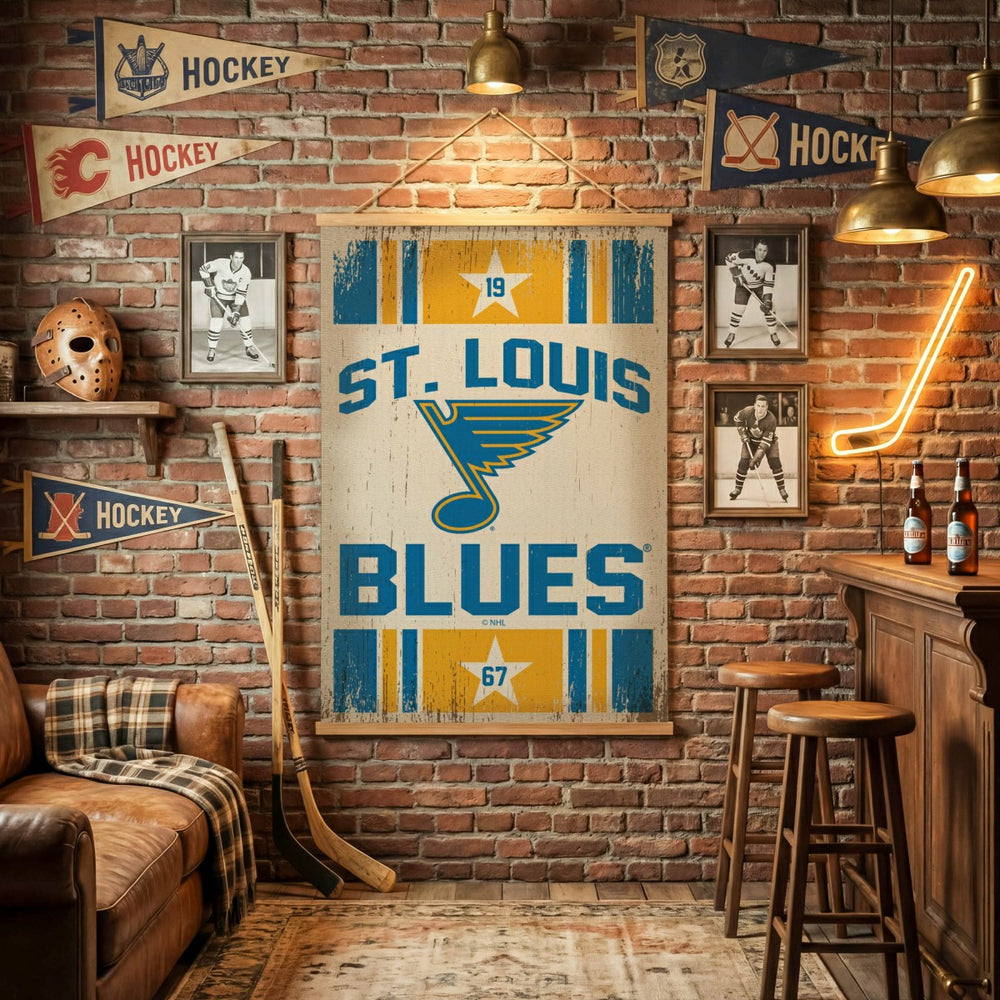 St Louis Blues, Canvas Wall Tapestry, Large, 54x36