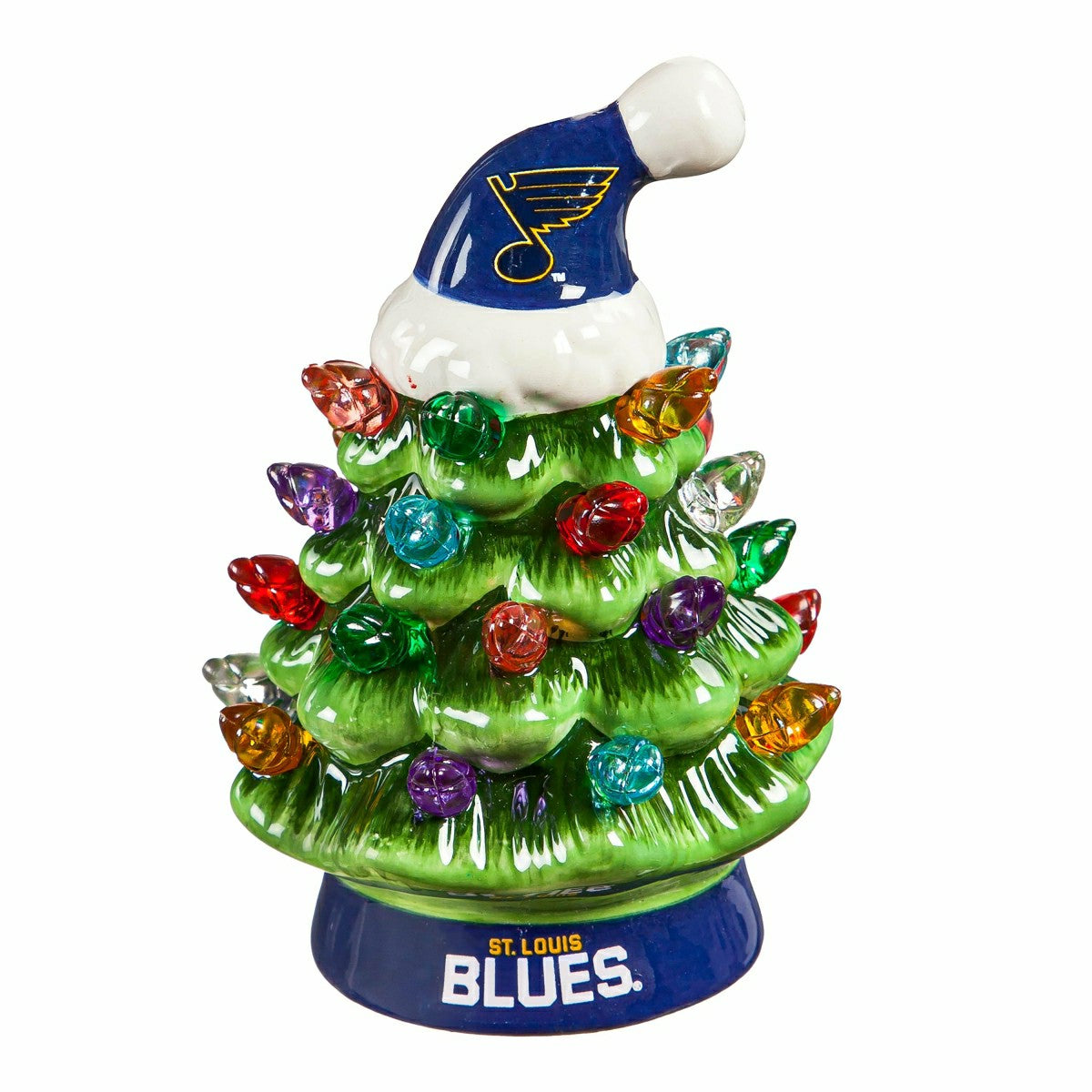 4" Mini LED Tabletop Christmas Tree, Set of 2, St. Louis Blues