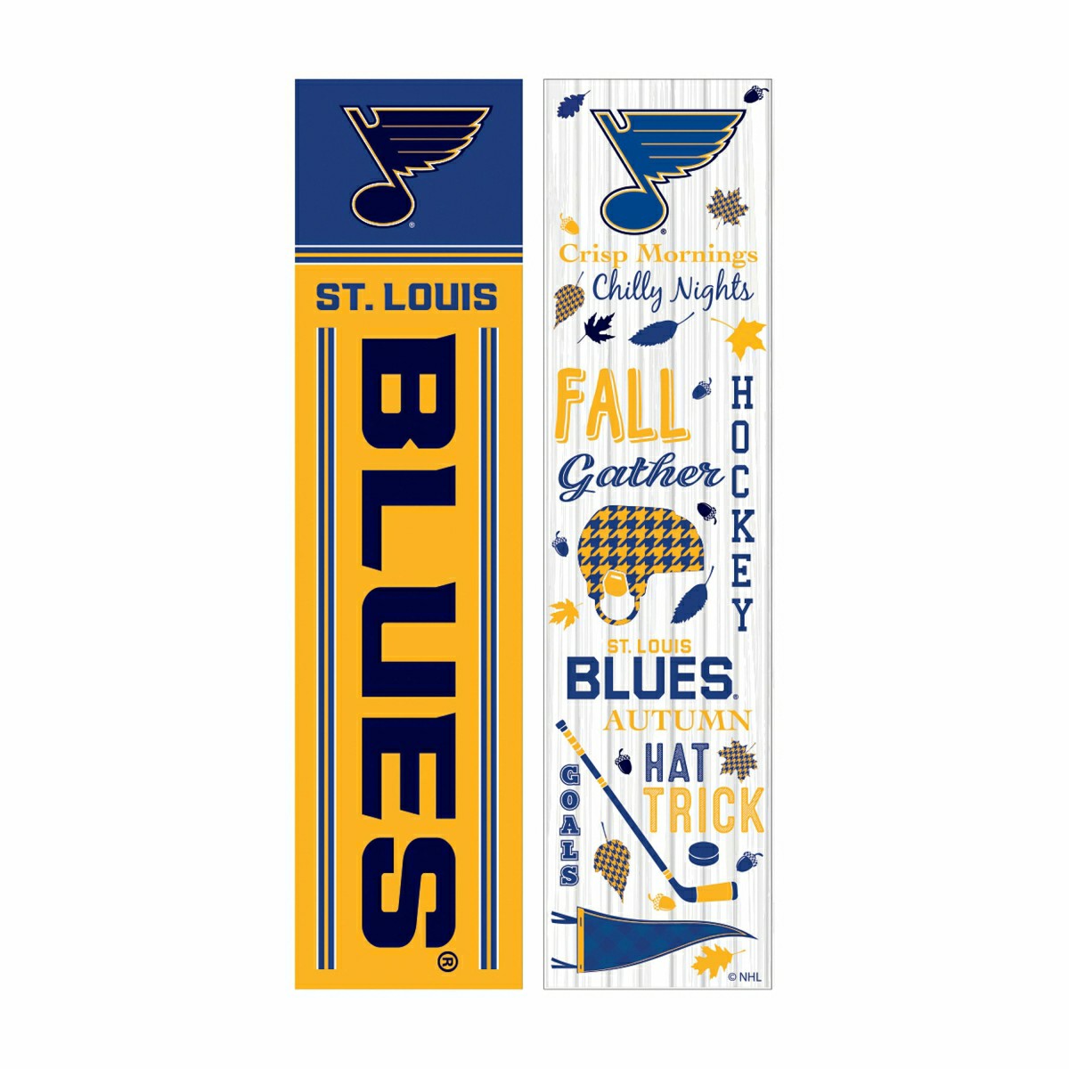46" Double Sided Leaner, St Louis Blues, Fall Seasonal