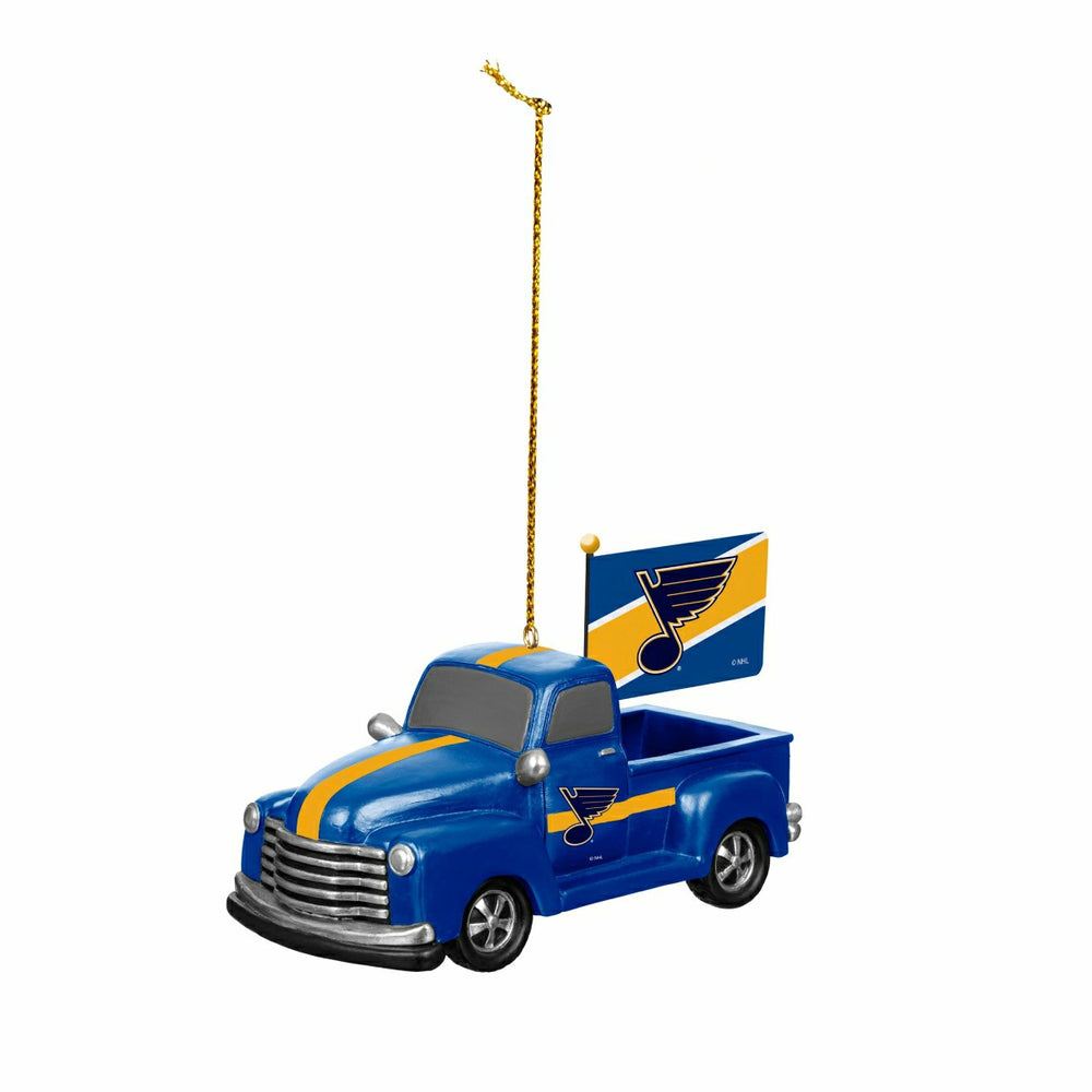 St Louis Blues Rally Truck Ornament, Set of 2